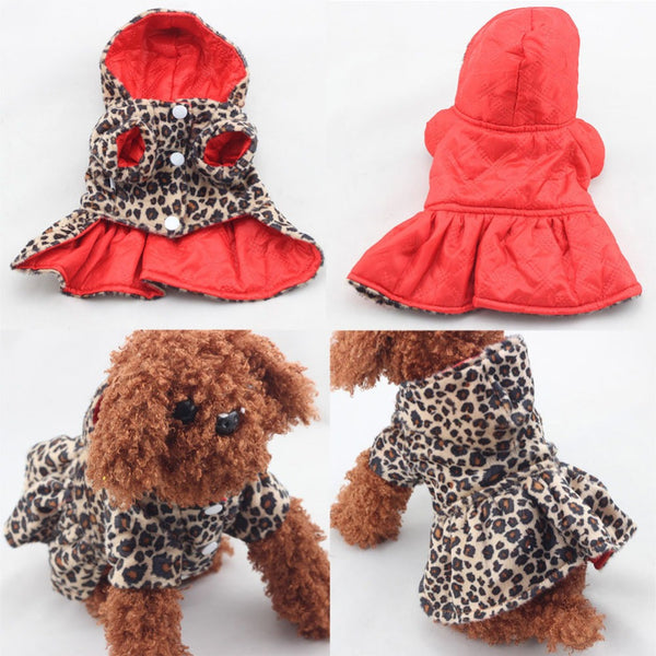 Pets Dogs Leopard Pattern Tutu Coat Dress